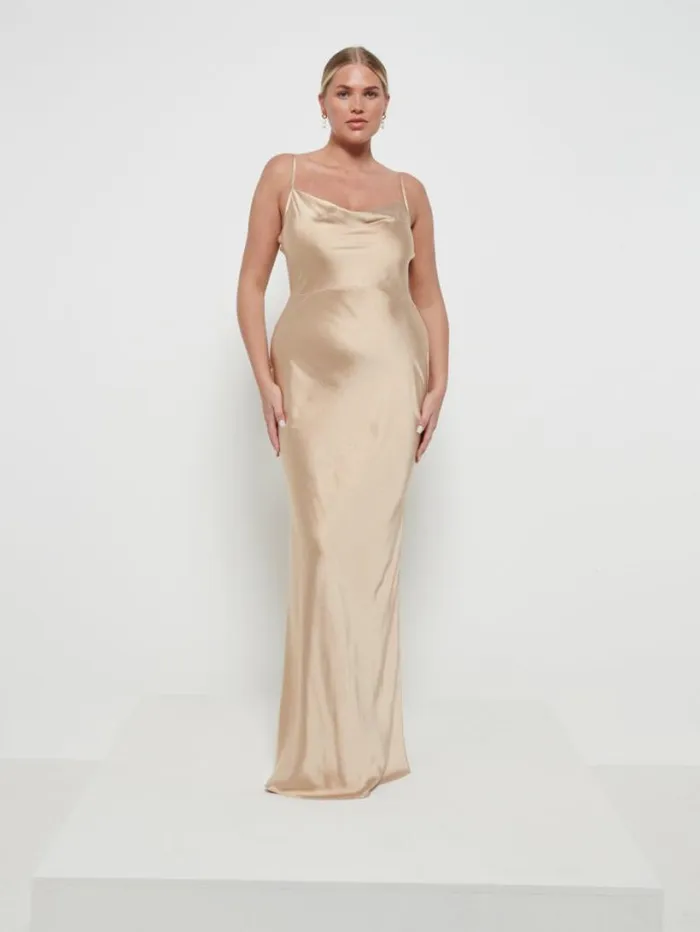 Pretty Lavish Satin Bridesmaid Dresses Women Keisha Maxi Bridesmaid Dress Bronze Pretty Lavish Satin Bridesmaid Dresses Women Keisha Maxi Bridesmaid Dress Bronze