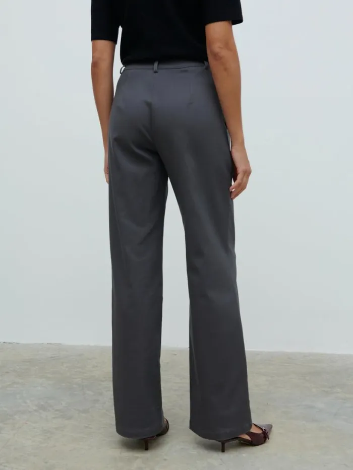 Pretty Lavish Sets Women Brady Front Pleat Trousers Grey