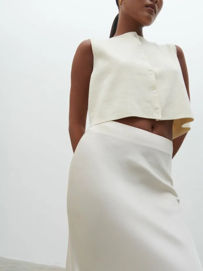 Pretty Lavish Sets Women Breya Maxi Skirt Cream