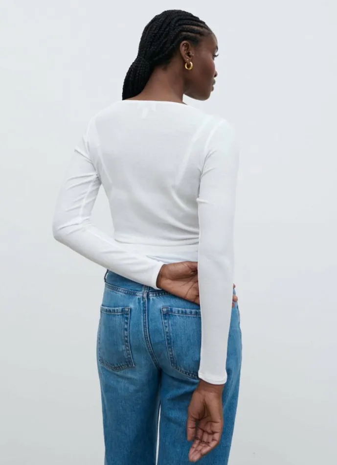 Pretty Lavish Tops Women Aubrie SemiSheer Jersey Top White