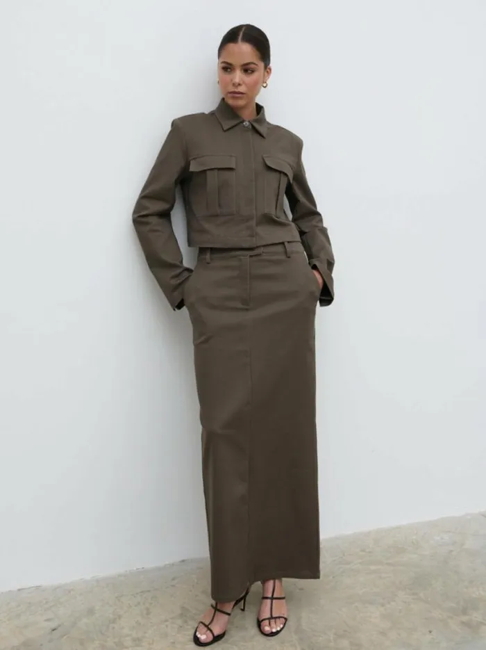 Pretty Lavish Tops Women Brady Boxy Shirt Brown