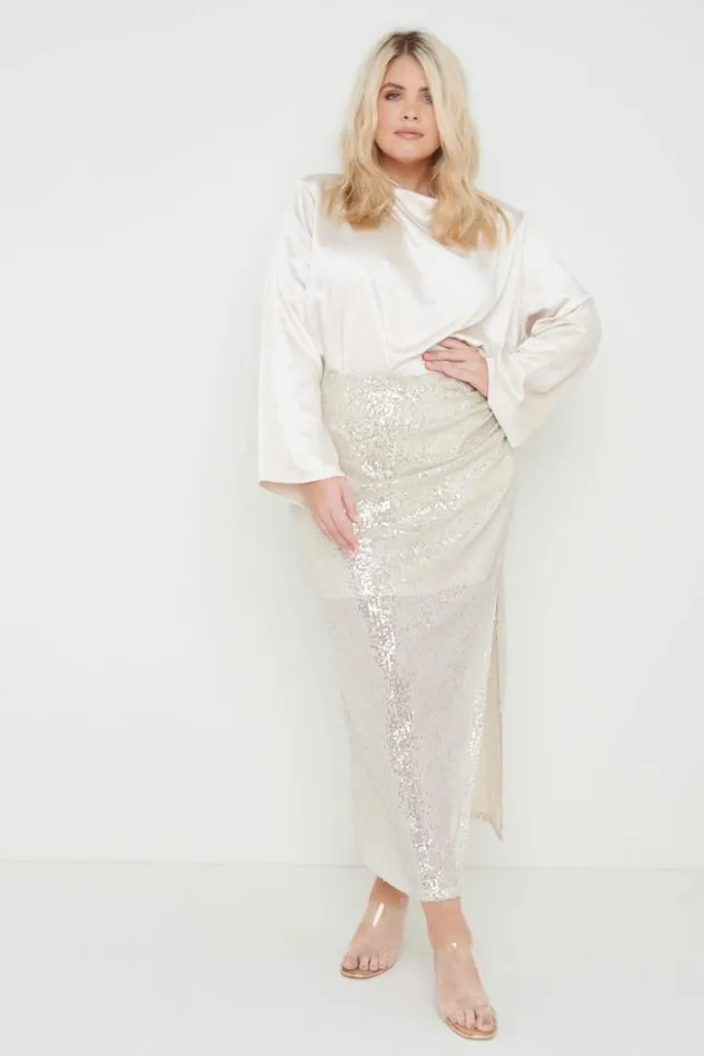 Pretty Lavish Tops Women Jayda Cowl Neck Blouse Oyster Cream
