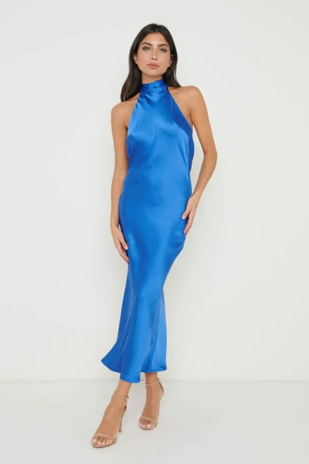 Pretty Lavish Wedding Guest Women Raleigh Recycled Cowl Back Midaxi Dress Blue Pretty Lavish Wedding Guest Women Raleigh Recycled Cowl Back Midaxi Dress Blue