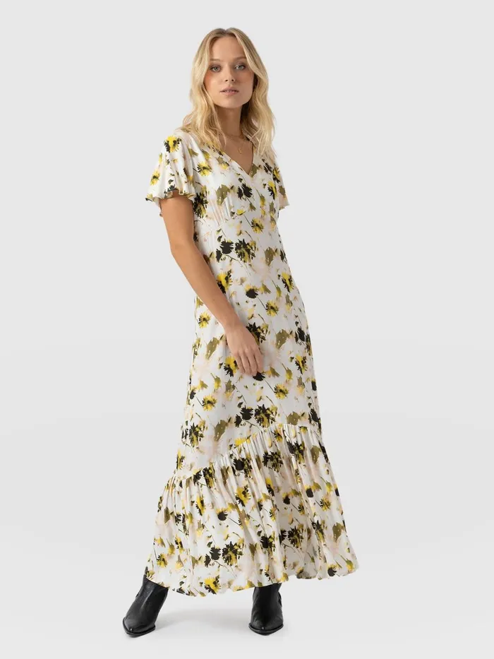 Primrose Dress 8211 White Daisy Floral White Daisy Floral Women Saint And Sofia Dresses