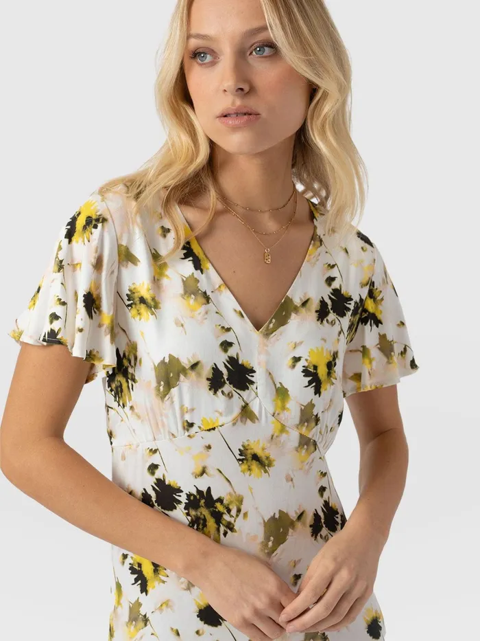 Primrose Dress 8211 White Daisy Floral White Daisy Floral Women Saint And Sofia Dresses
