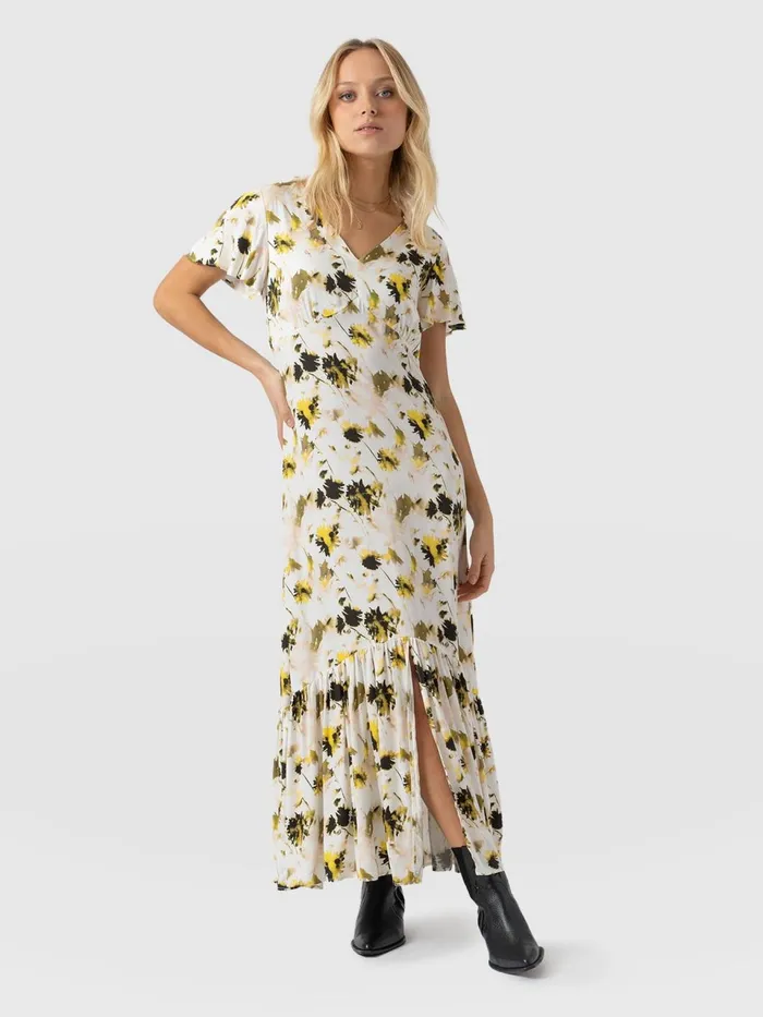 Primrose Dress 8211 White Daisy Floral White Daisy Floral Women Saint And Sofia Dresses