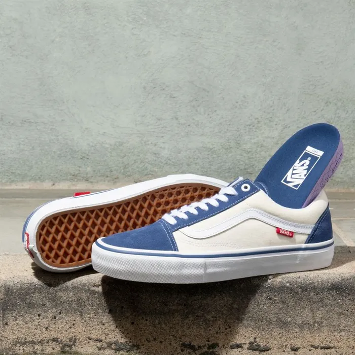 Pro Skate MenWomen Vans Old Skool Pro Sty Navyclassic White