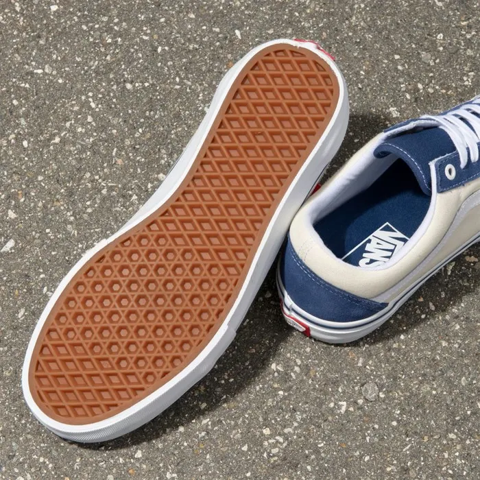 Pro Skate MenWomen Vans Old Skool Pro Sty Navyclassic White