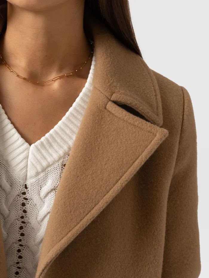 Quinn Pea Coat 8211 Camel Camel Women Saint And Sofia Coats and Jackets
