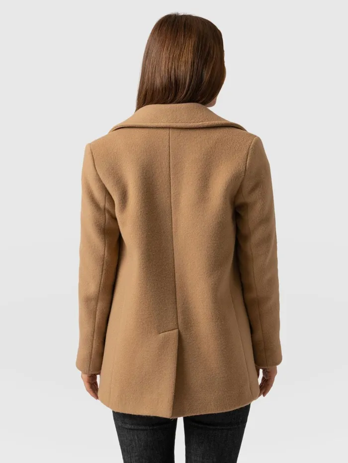 Quinn Pea Coat 8211 Camel Camel Women Saint And Sofia Coats and Jackets