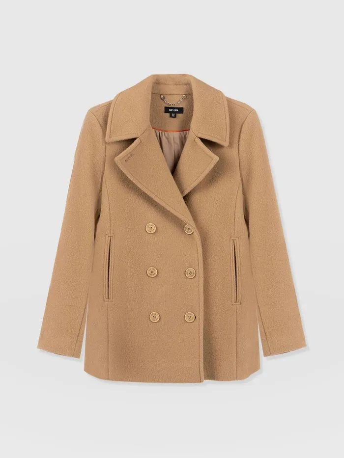 Quinn Pea Coat 8211 Camel Camel Women Saint And Sofia Coats and Jackets