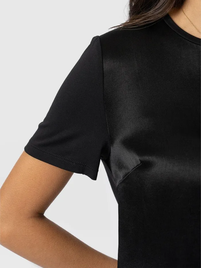 Rayner Contrast Tee 8211 Black Black Women Saint And Sofia TShirts and Tanks