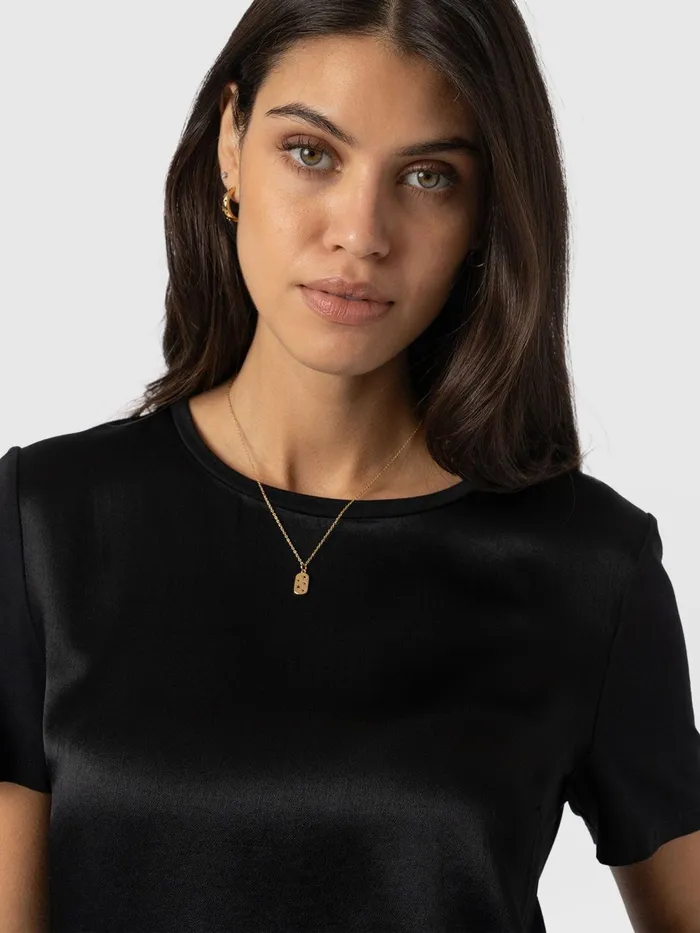 Rayner Contrast Tee 8211 Black Black Women Saint And Sofia TShirts and Tanks