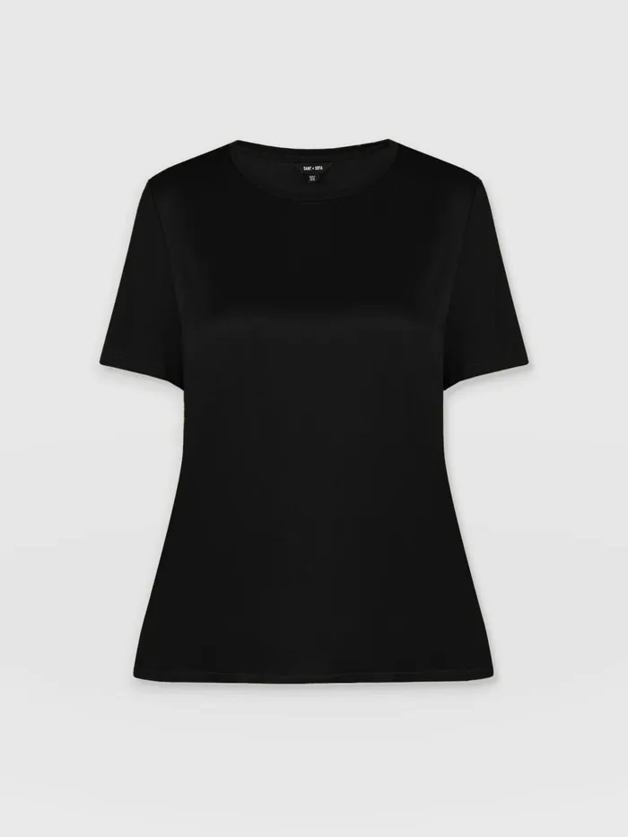 Rayner Contrast Tee 8211 Black Black Women Saint And Sofia TShirts and Tanks