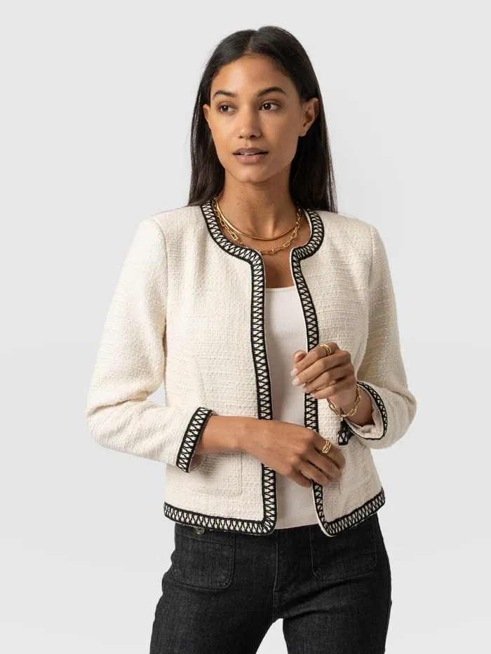 Rayner Jacket 8211 CreamBlack Creamblack Women Saint And Sofia Blazers