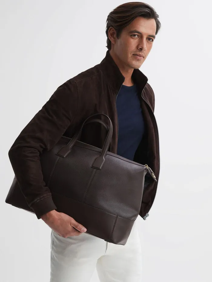 Reiss Bags and Wallets Carter Leather Holdall Chocolate 8211 Men