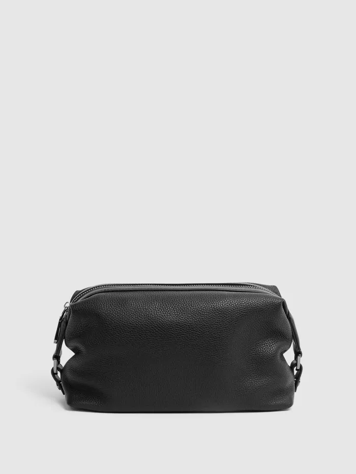 Reiss Bags and Wallets Cole Leather Washbag Black 8211 Men