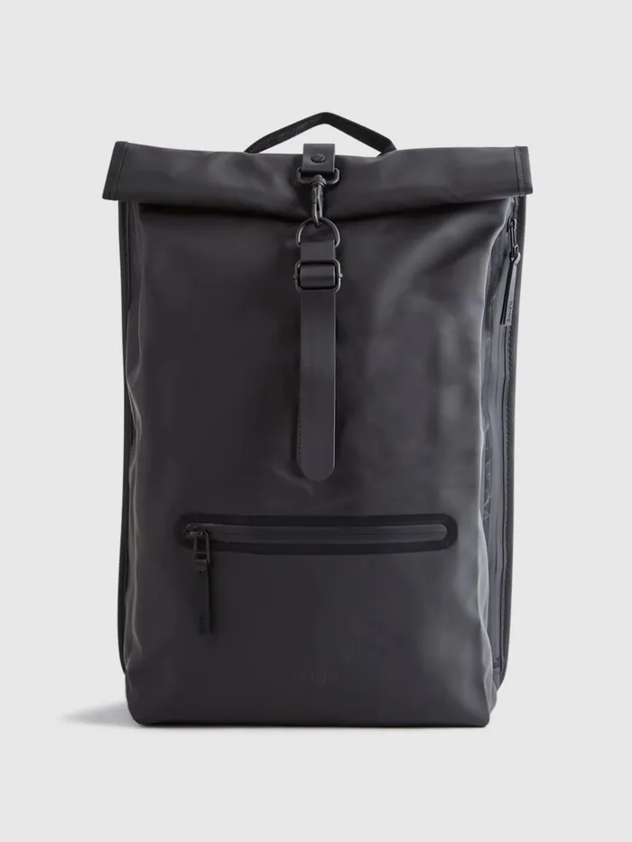 Reiss Bags and Wallets Rains Rains Roll Top Rucksack Black 8211 Men