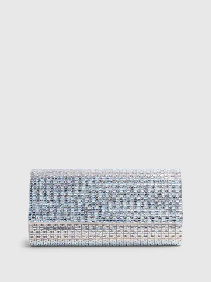 Reiss Bags Dakota Disco Baguette Bag Silver 8211 Women