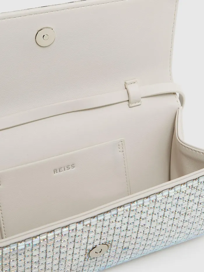 Reiss Bags Dakota Disco Baguette Bag Silver 8211 Women