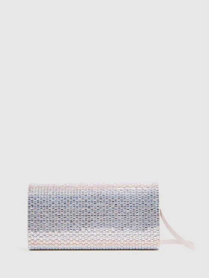 Reiss Bags Dakota Disco Baguette Bag Silver 8211 Women
