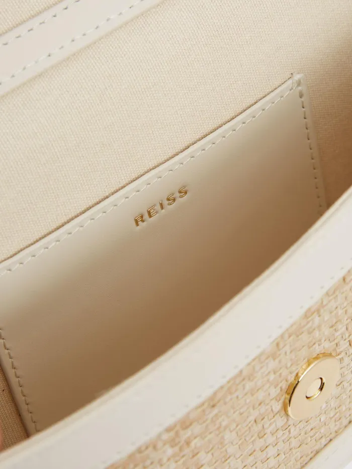 Reiss Bags Lexi Clutch Small Raffia Clutch Bag Naturaloff White 8211 Women