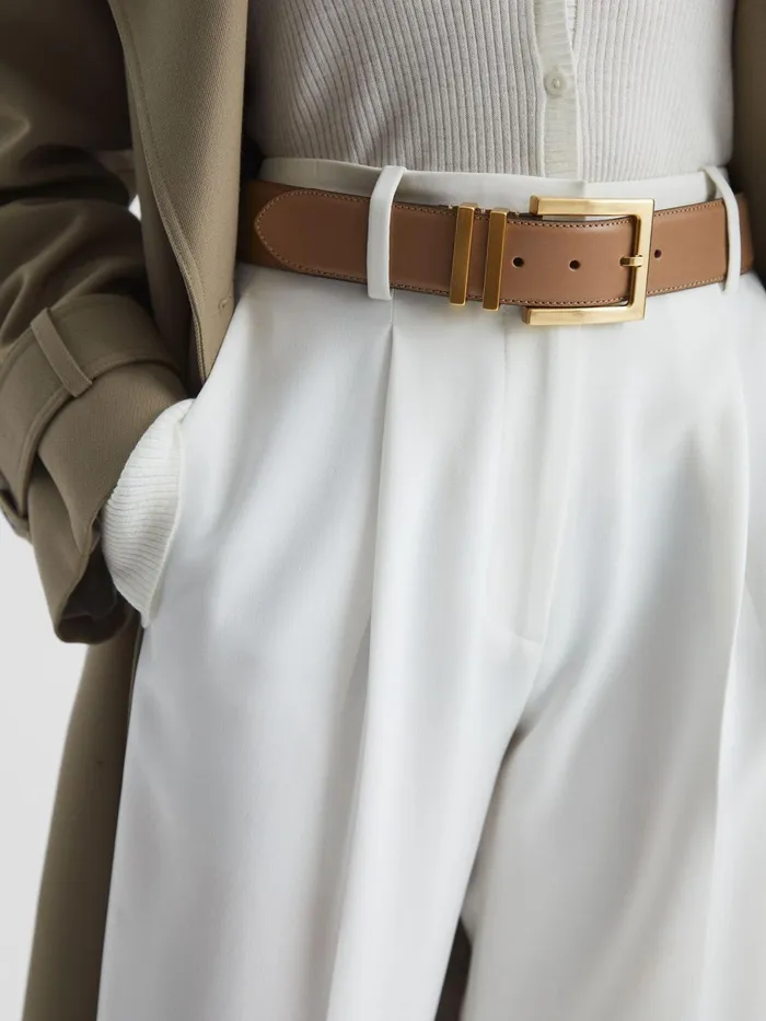 Reiss Belts Brompton Leather Belt Black 8211 Women
