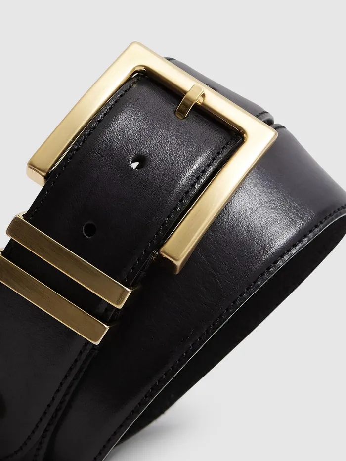 Reiss Belts Brompton Leather Belt Black 8211 Women