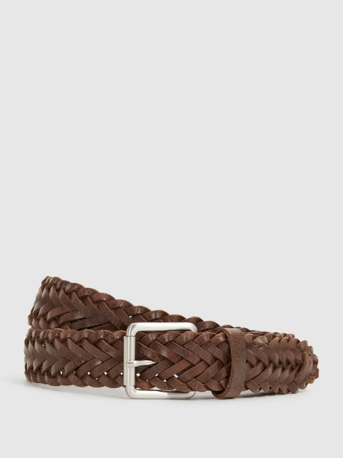 Reiss Belts Carlton Woven Leather Belt Black 8211 Men