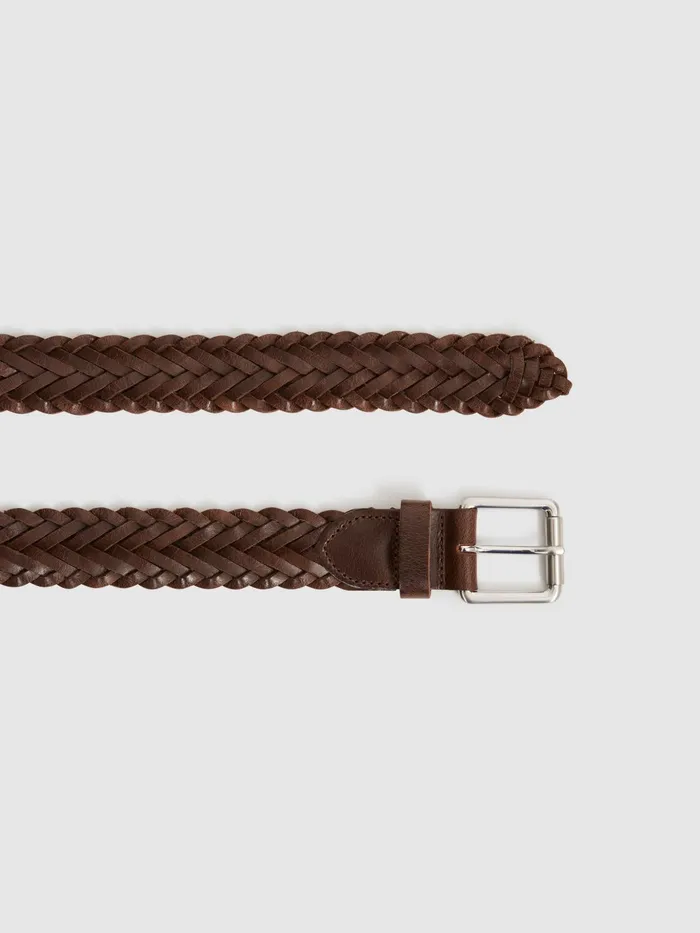 Reiss Belts Carlton Woven Leather Belt Black 8211 Men