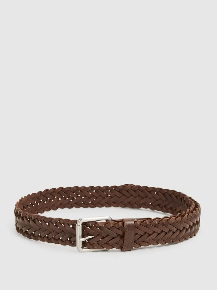 Reiss Belts Carlton Woven Leather Belt Black 8211 Men