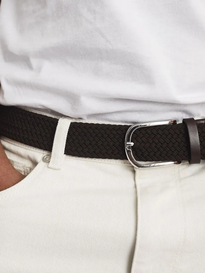 Reiss Belts Elmont Woven Belt Mid Brown 8211 Men