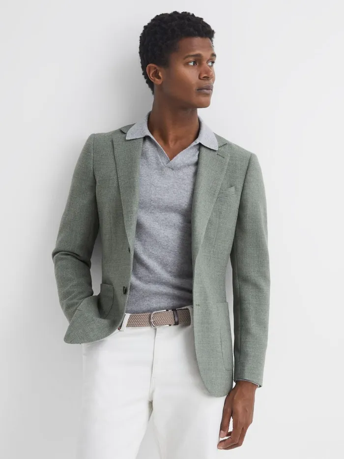 Reiss Belts Elmont Woven Belt Stone 8211 Men