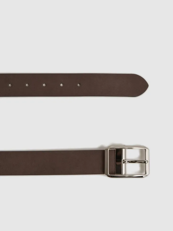 Reiss Belts Rowan Nubuck Leather Reversible Belt Chocolatetan 8211 Men
