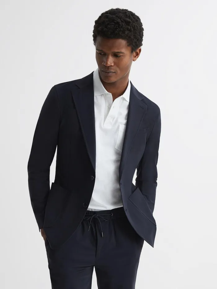 Reiss Blazers Flip Slim Fit Single Breasted Blazer Navy 8211 Men