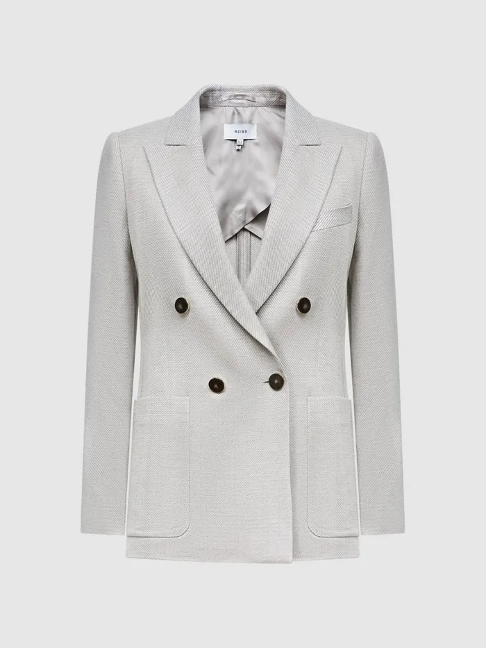 Reiss Blazers Gaia Tailored Double Breasted Blazer Neutral 8211 Women