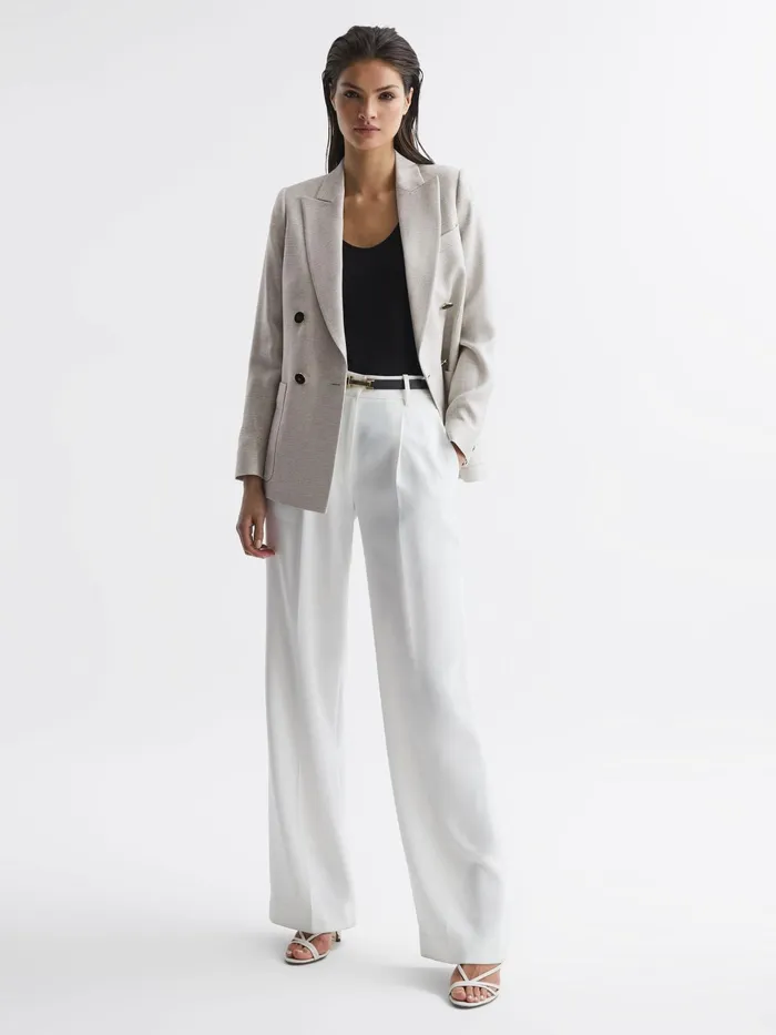 Reiss Blazers Gaia Tailored Double Breasted Blazer Neutral 8211 Women
