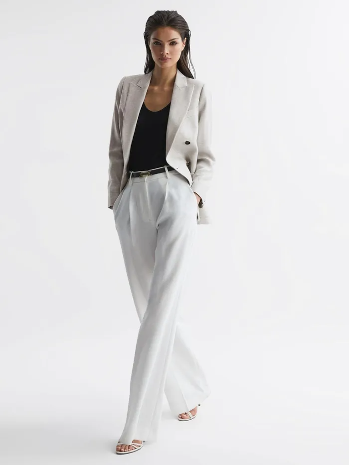 Reiss Blazers Gaia Tailored Double Breasted Blazer Neutral 8211 Women
