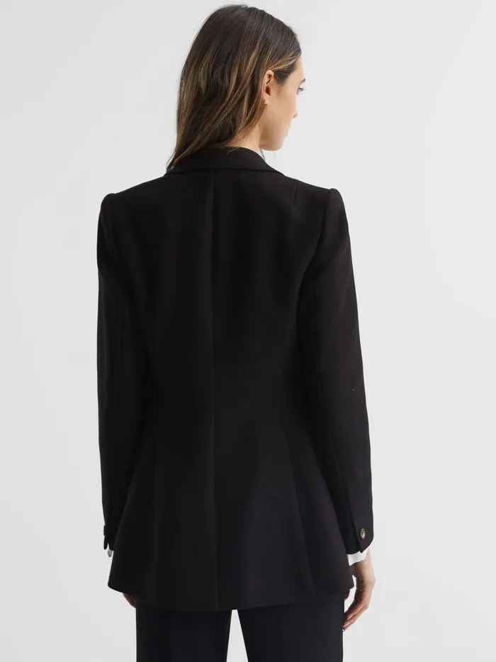 Reiss Blazers Laura Double Breasted Twill Blazer Black 8211 Women