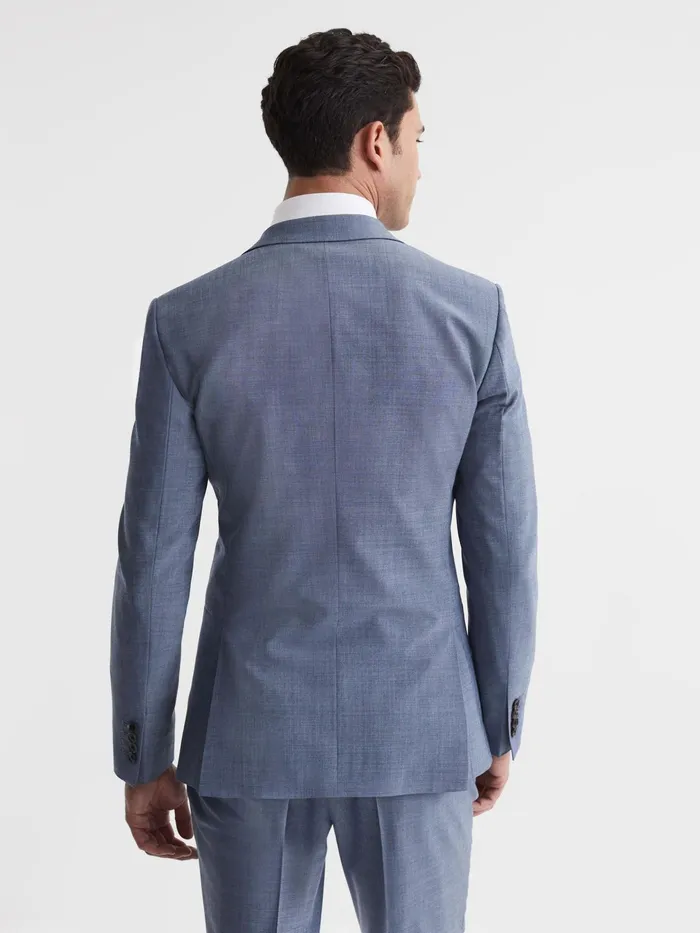 Reiss Blazers Wish Slim Fit Single Breasted Wool Blend Blazer Soft Blue 8211 Men