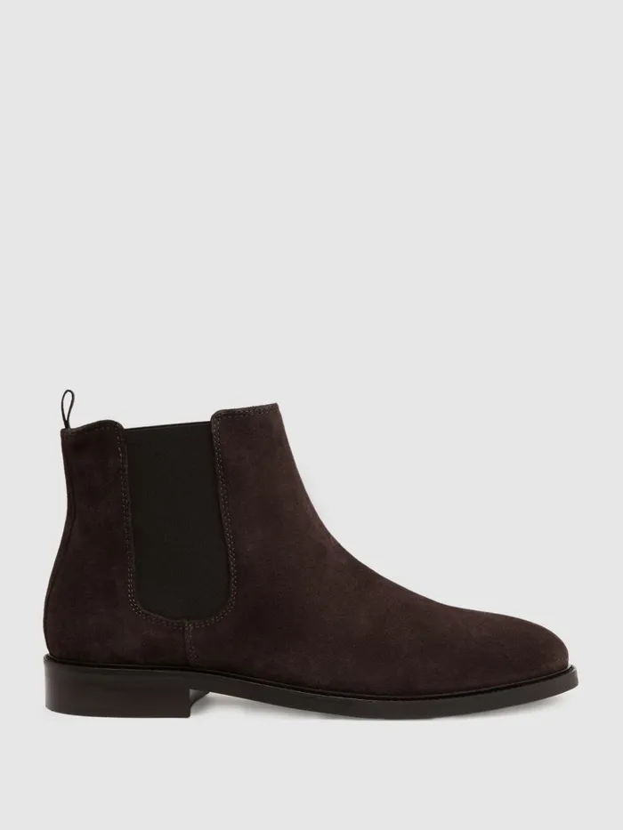 Reiss Boots Tenor Leather Chelsea Boots Chocolate 8211 Men