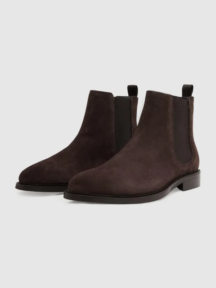 Reiss Boots Tenor Leather Chelsea Boots Chocolate 8211 Men