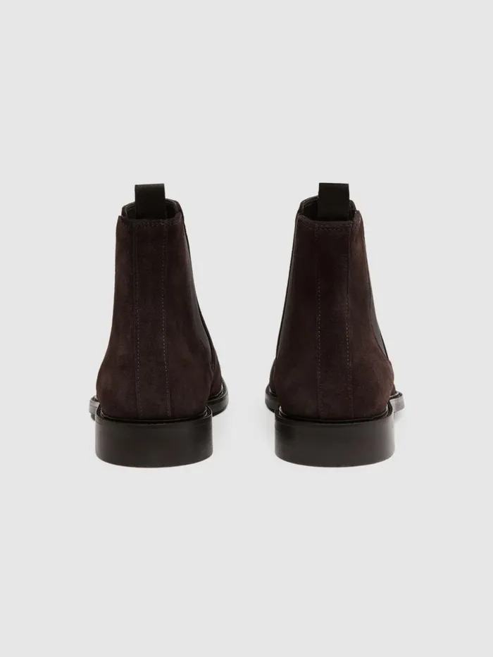 Reiss Boots Tenor Leather Chelsea Boots Chocolate 8211 Men