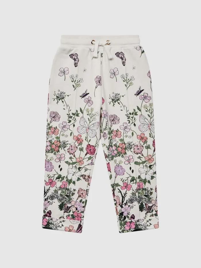 Reiss CoOrds Kemi Floral Print Drawstring Joggers Pink Print 8211 Children