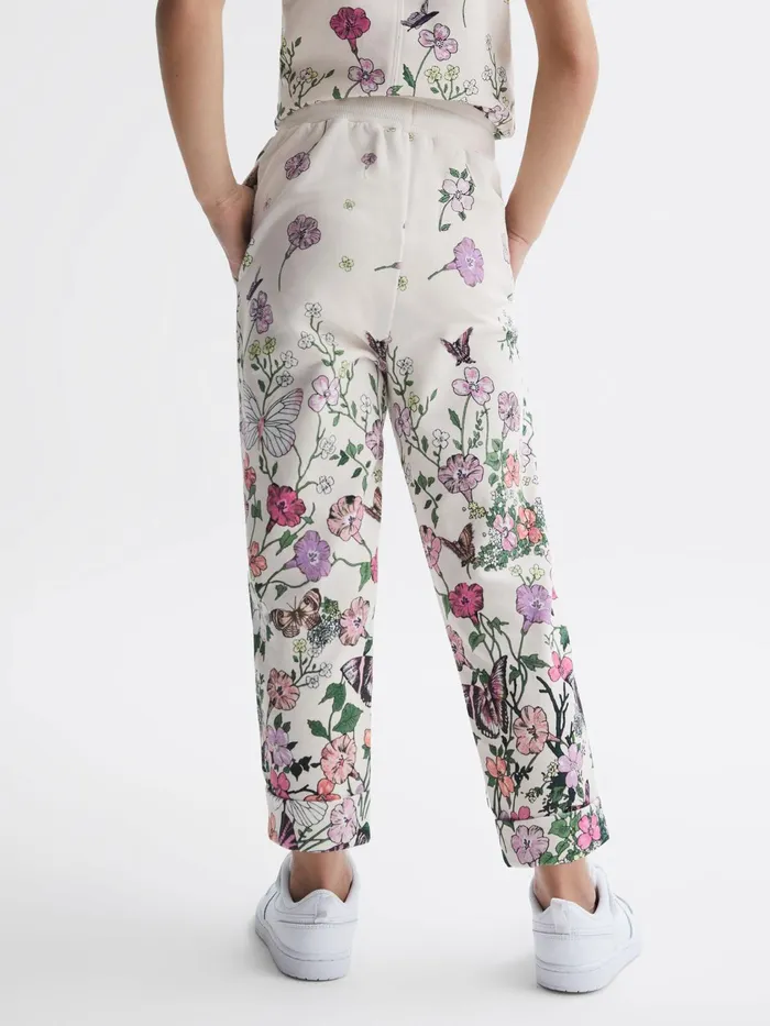 Reiss CoOrds Kemi Floral Print Drawstring Joggers Pink Print 8211 Children