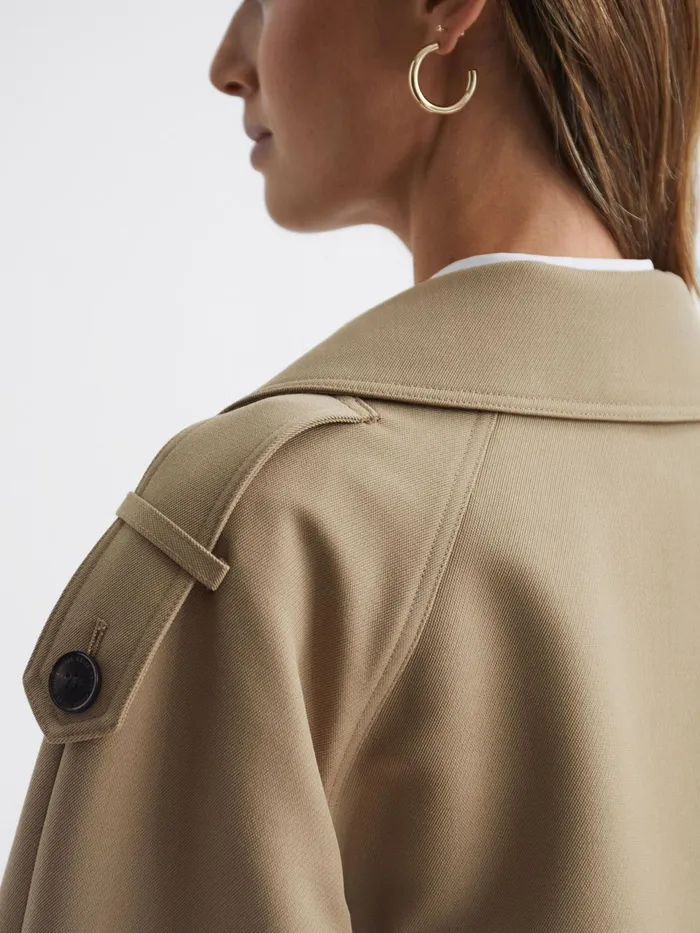 Reiss Coats and Jackets Daria Wool Trench Coat Stone 8211 Women
