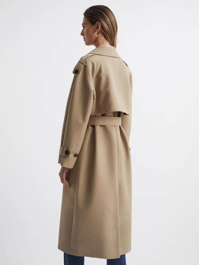 Reiss Coats and Jackets Daria Wool Trench Coat Stone 8211 Women