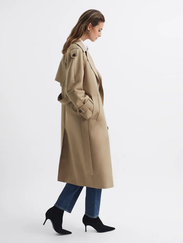 Reiss Coats and Jackets Daria Wool Trench Coat Stone 8211 Women