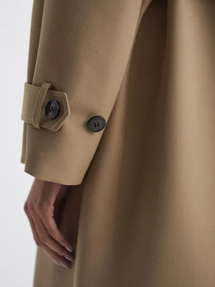Reiss Coats and Jackets Daria Wool Trench Coat Stone 8211 Women