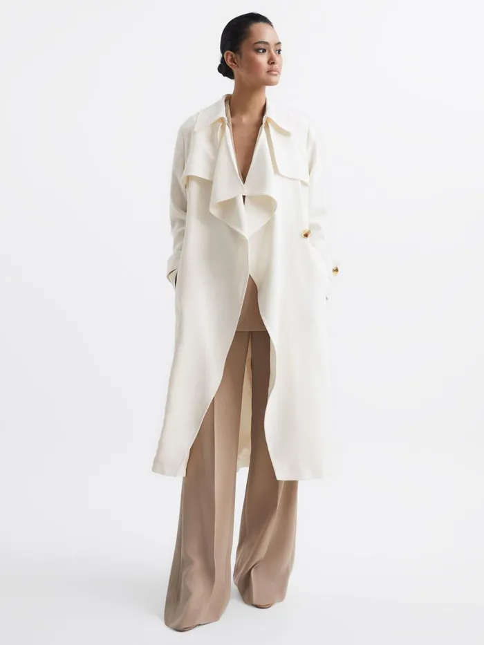 Reiss Coats and Jackets Eden Trench Coat White 8211 Women